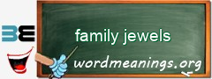 WordMeaning blackboard for family jewels